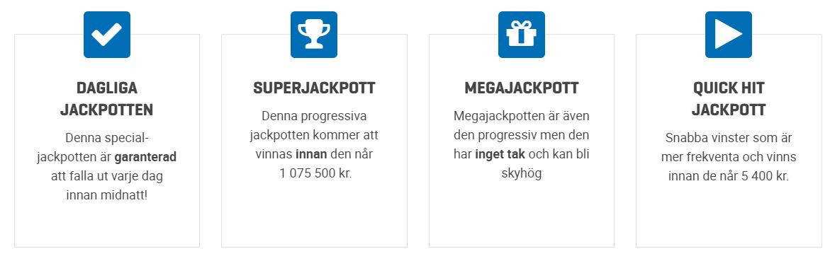 Olika dagliga jackpottar hos casinon