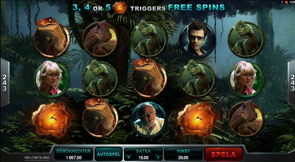 Jurassic Park Bonus Free Spins