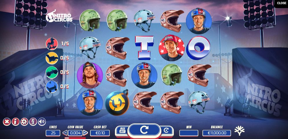 Spela Nitro Circus videoslot från Yggdrasil på ett svenskt casino