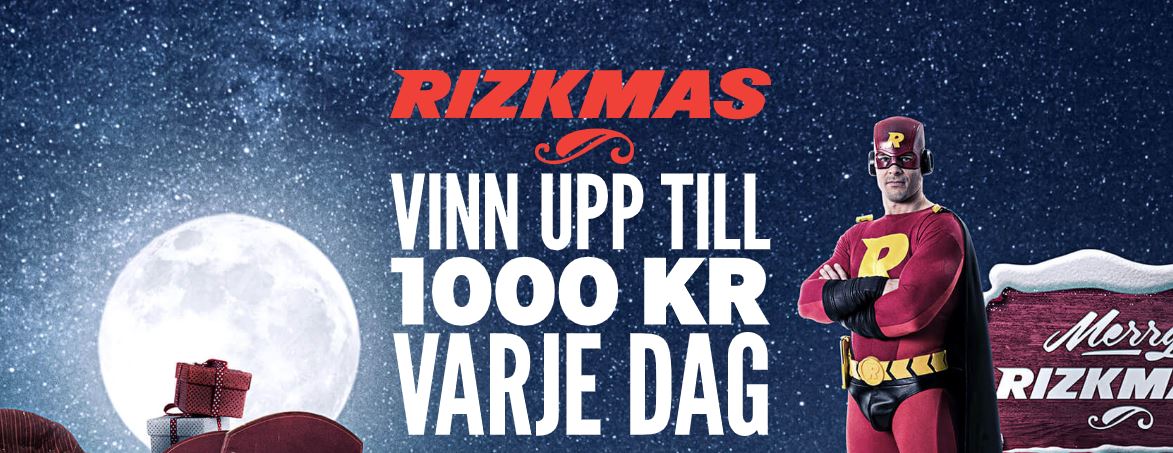 Rizkmas 2018 - gratis bonus varje dag hos Rizk Casino